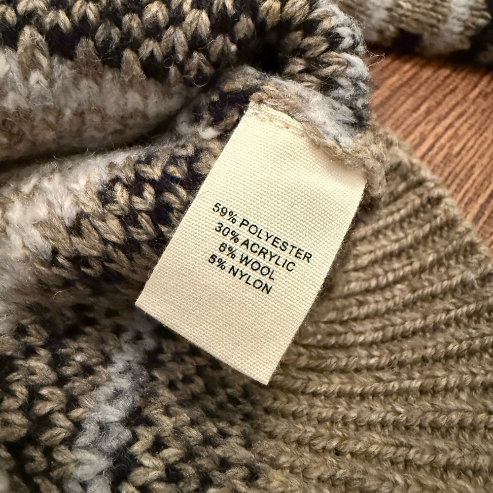Marled Black, Cream, and Tan Patterned Cardigan | L - Picture 6 of 13